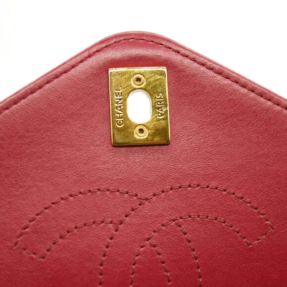 CHANEL  Calfskin Chevron Stitched Small Coco Flap Bag Red - Picture 8 of 15